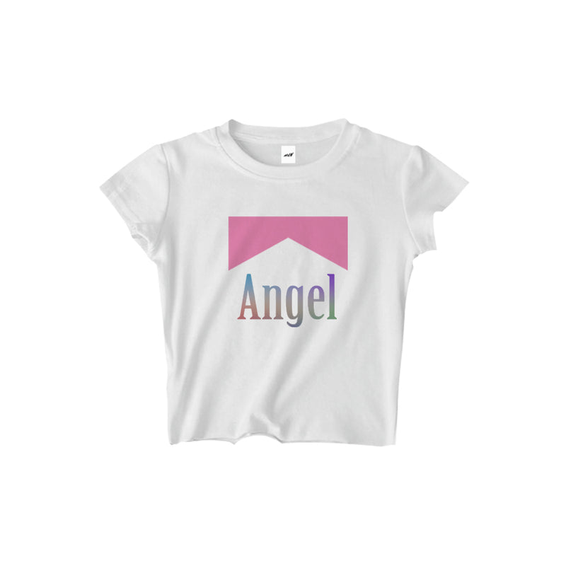 エンジェル リフレクティブ クロップ Tシャツ / ANGEL REFLECTIVE CROPPED TEE - MJN (4442982383734)