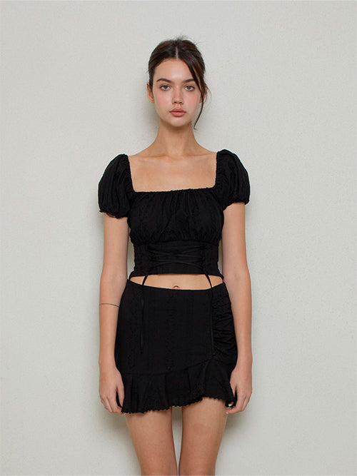 ロージーコルセットブラウス / Rosie corset blouse (black)