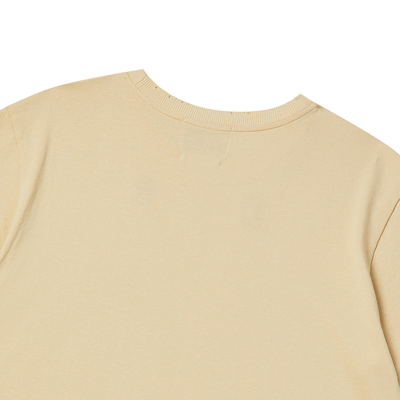 [COLLECTION LINE] 80'S MILITARY ARCHIVE DAMAGE GARMENTS 1/2 SWEAT SHIRT BEIGE