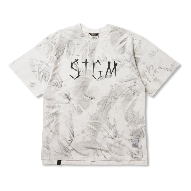 STGM Paint Dirty Washed Oversized Short Sleeves T-Shirts White / Black