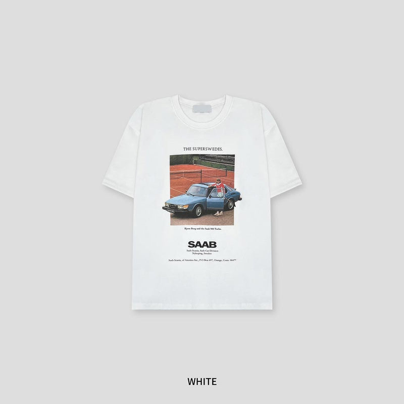 ASCLO Saab Car Print Short Sleeve T Shirt (2color)