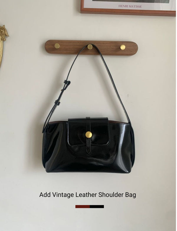 Vintage Leather Classic Shoulder Bag