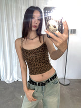 brown leopard sleeveless top