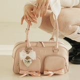 Ribbon Pocket Tote Shoulder bag _ Pink
