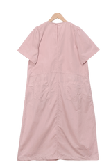 キャンプサマーナイロンショートスリーブリゾートロングドレス (4 colors)