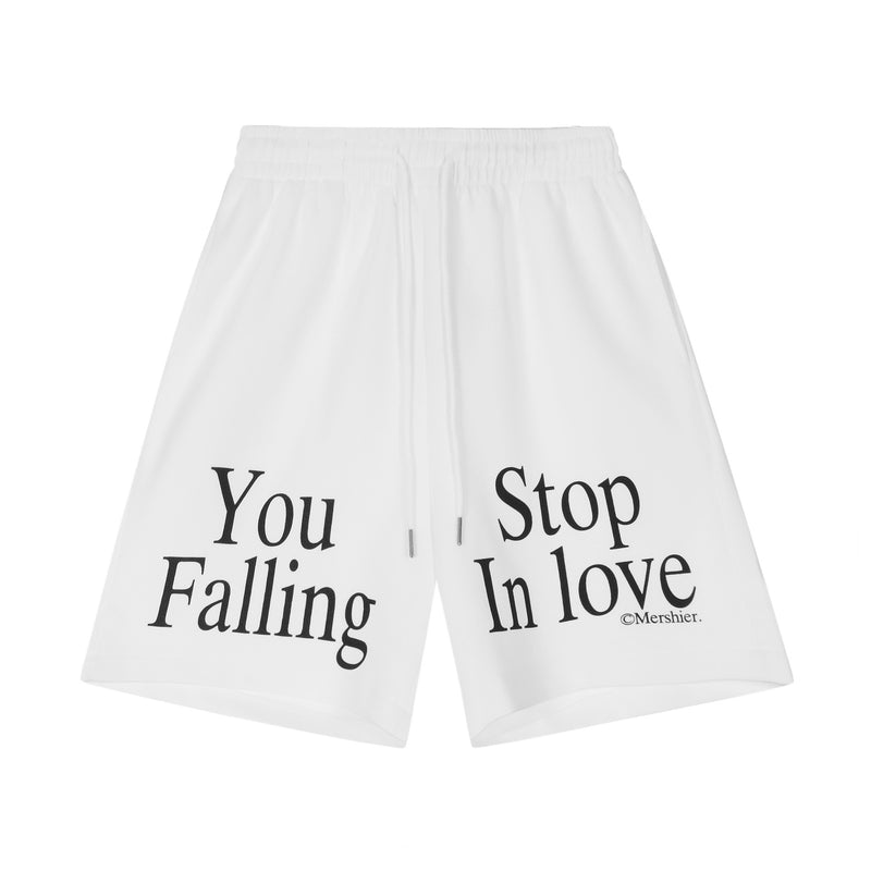 Letter oversized 3/4 shorts pants
