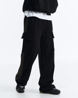 MIX WIDE STRING CARGO PANTS (Gray, Black)
