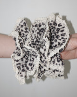 Leopard ruffle scrunchie