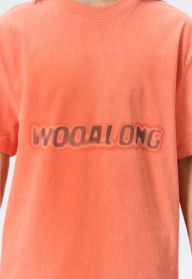 Pigment lettering graphic T Shirts - ORANGE