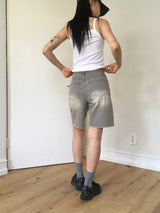 Silat gray washed Bermuda Half-length denim pants