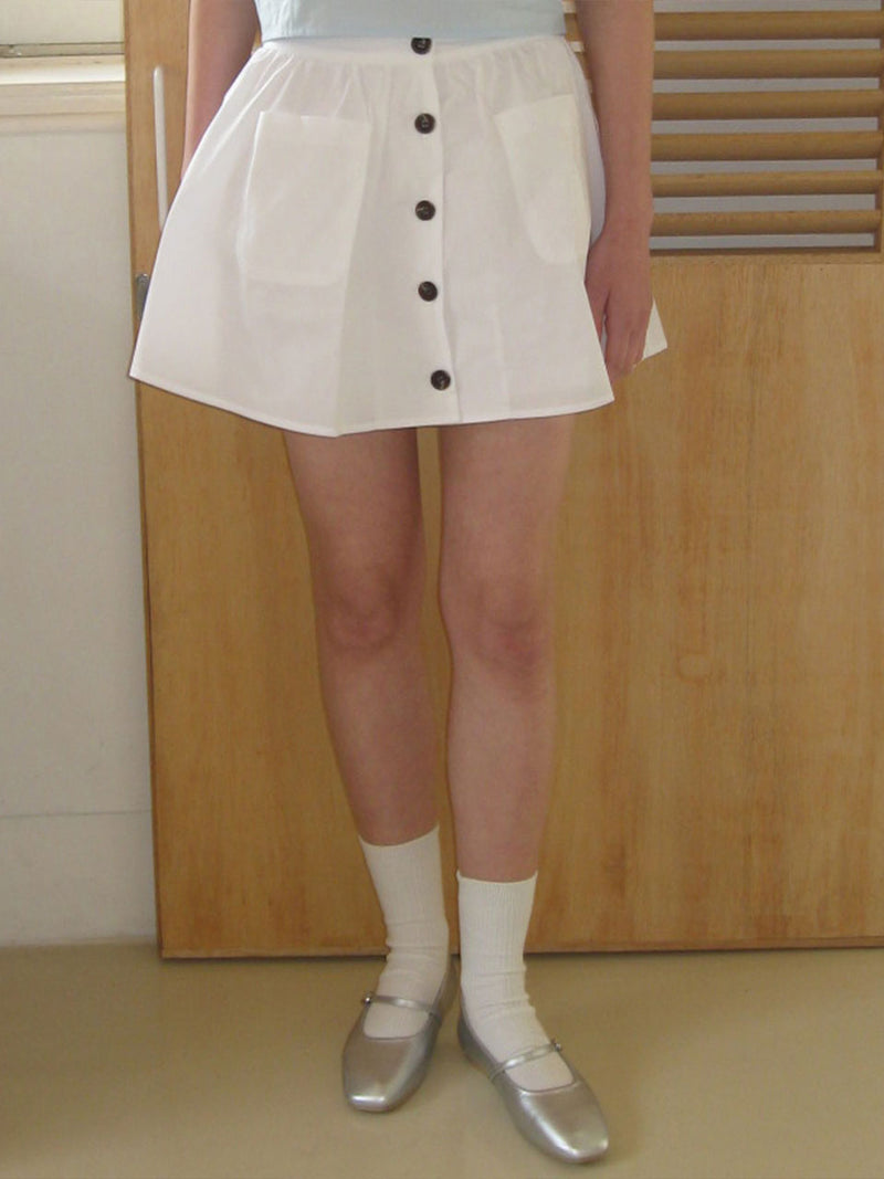 Dafodil Garden Flare Button Skirt ( 2 colors )