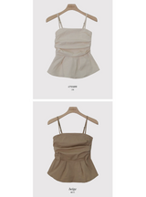 Shirring Flare Bustier Blouse (4color)