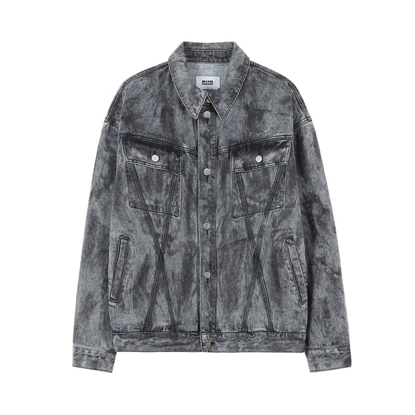 [24SS LSD COLLECTION] Dirty Washed Cotton Jacket_Dusty Black