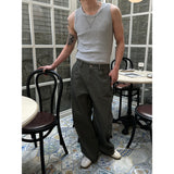 [Unisex] Stud coating semi wide pants(3color)