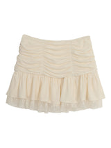 Lily frill shirring lace skirt