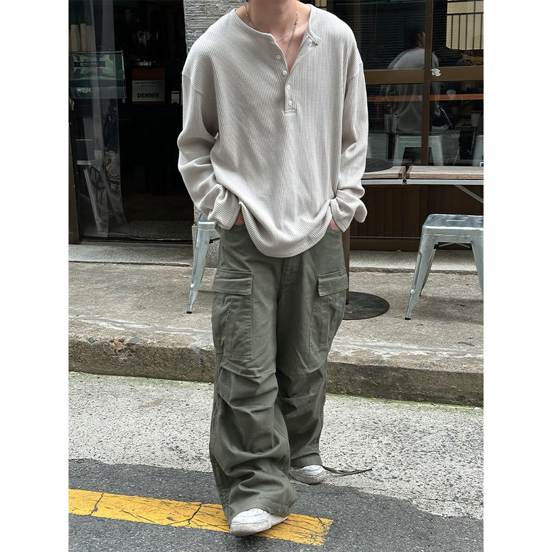 [S/S] Waffle henry neck long sleeves(3color)