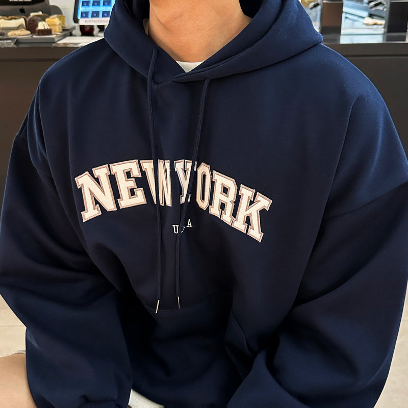 LMN First New York Embroidery Oversized Fit Combined Hoodie (4 colors)