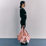 [Oval logo] bow shoulder bag (pink)