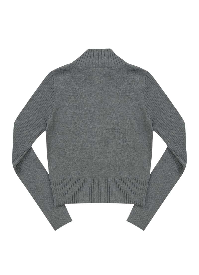 MARON KNIT ZIP-UP / CHARCOAL
