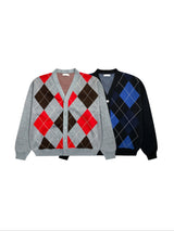 LMN Perry Argyle Coloring Cardigan (2 colors)