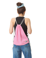 Pink Stripe String Bag