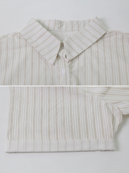 サマーストライプルーズショートスリーブシャツ(2color)