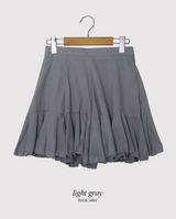 シャーリングバンディングフレアミニスカート(3color)