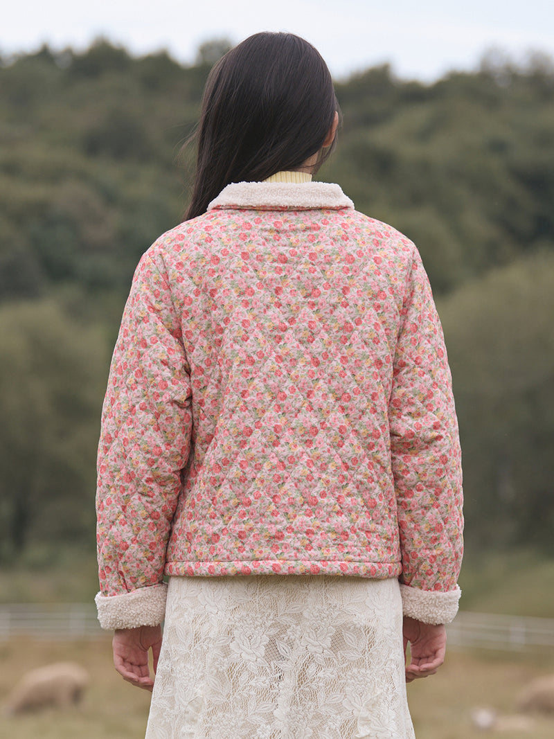 Flower Quilted Corduroy Napping Jacket (2colors)