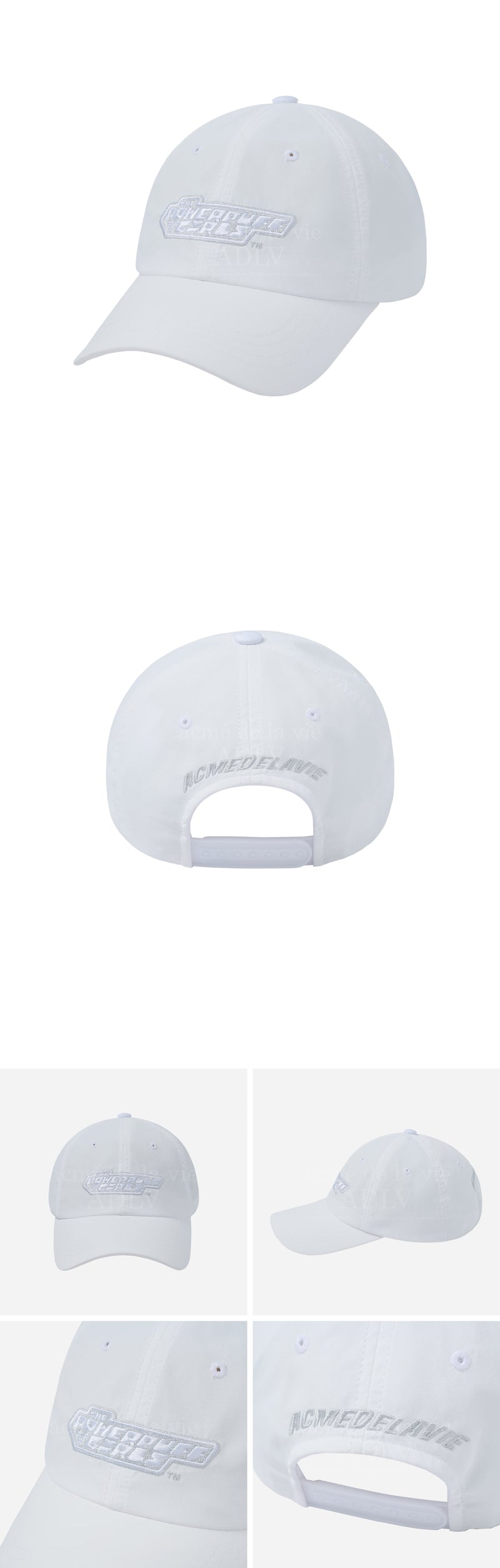 [24SS] The Powerpuff Girls x acmedelavie nylon logo ballcap WHITE