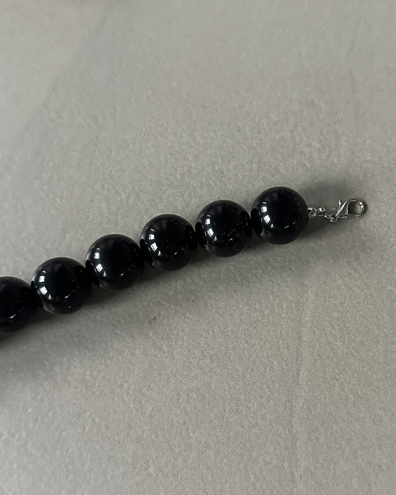 18 mm Black Pearl Ball Necklace
