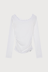 Shirring Off-shoulder T-shirt Ivory