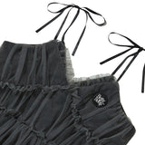 [BettyBoop] Lace Layered Frill Mini Dress_Black