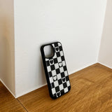 Heart checkerboard epoxy bumper case