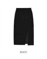 H-line cargo slip slit skirt black