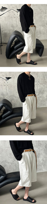 [S/S] Deep pin tuck bermuda pants(3color)