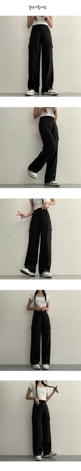 [Short, Basic, Long/S2XL] [Summer Long Pants!] May Back Banded Linen Semi Wide Cotton Cargo Pants