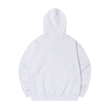 LEATHER APPLIQUE GRAPHIC HOODIE
 - WHITE
M/GREY