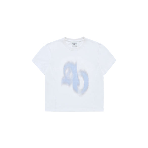 [24SS] シンボルハーフトーンプリントクロップショートスリーブTシャツ（ホワイト）