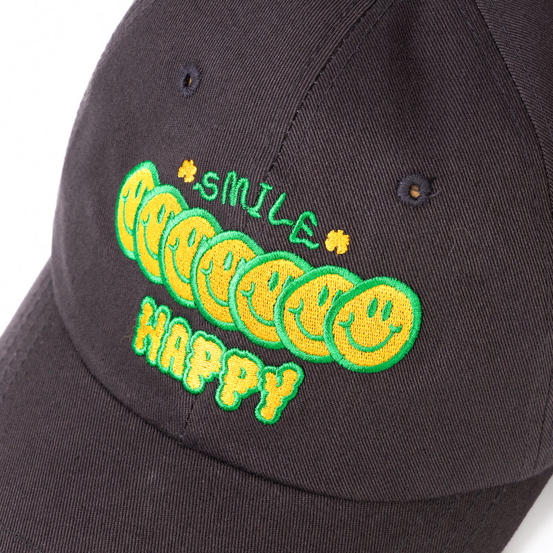 HAPPY SMILES BALL CAP
 - CHARCOAL