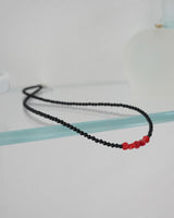 Onyx with red coral necklace