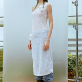 Unbalance Lace Dress (WHITE)