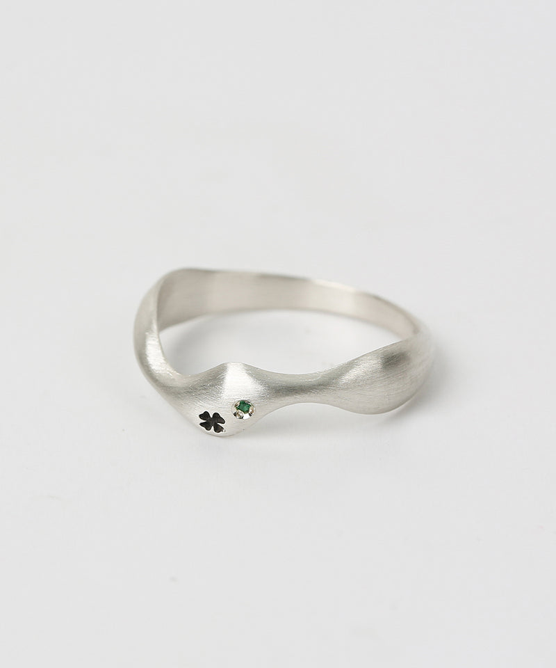 Clover wave ring GR (925 silver)