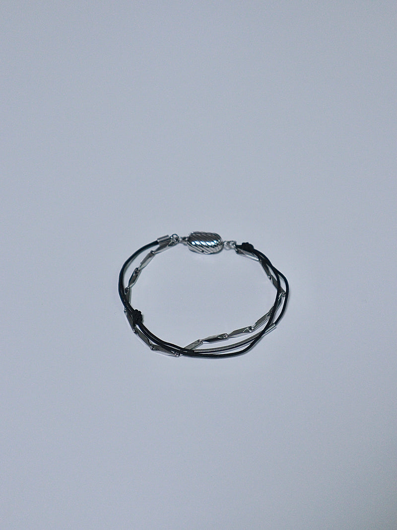 All surgical steel simple layered bar chain bracelet