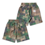 Square Camouflage Short Pants Gray / Green
