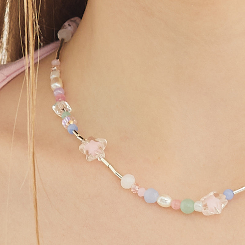 Pastel Star Mix Beads Necklace