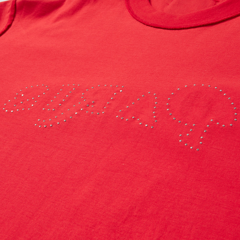 [COLLECTION LINE] PEARL LOGO HEAVY WEIGHT GARMENT COTTON T-SHIRT RED