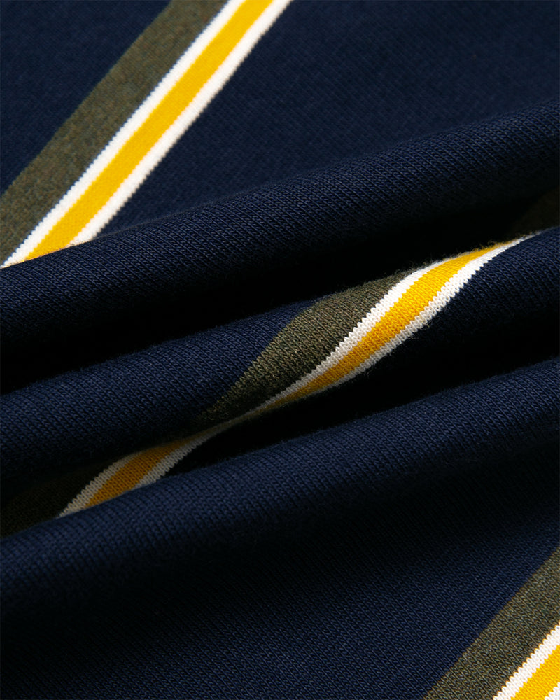 Round Layering Stripe Long Sleeve - Navy