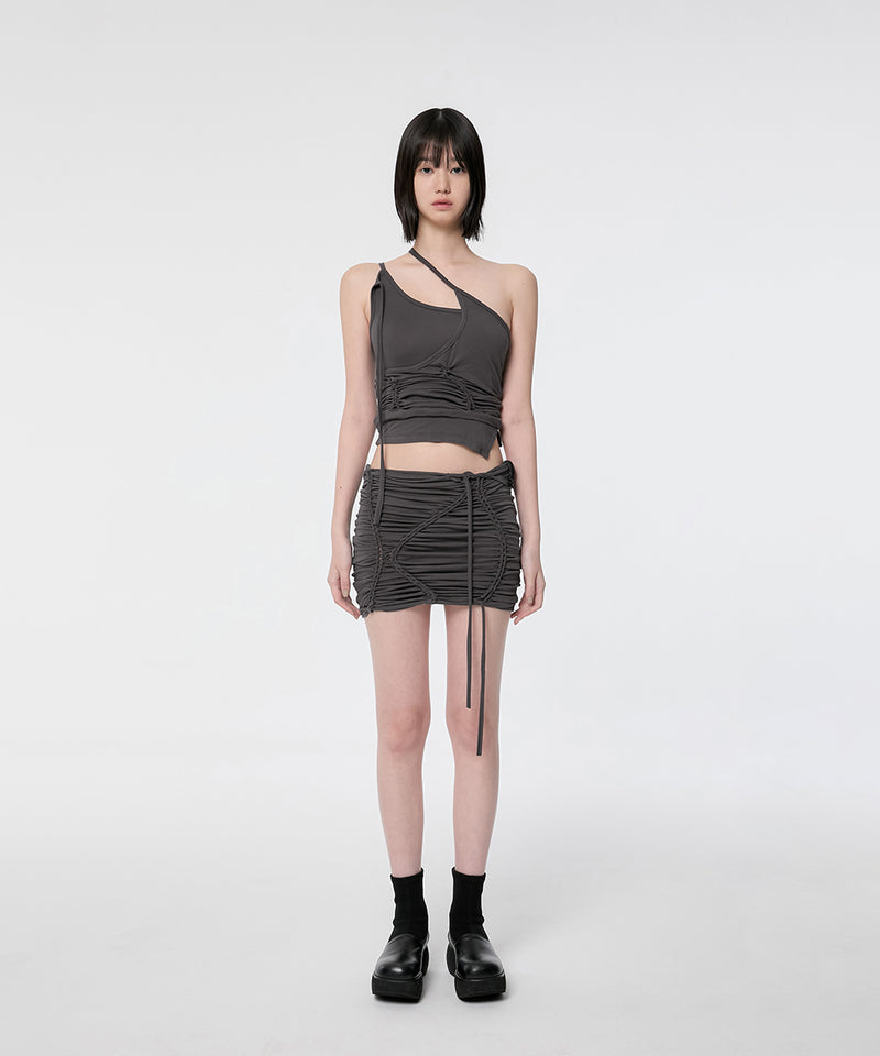 Handmade Twisted Skirt (FL-236_Charcoal)