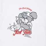 FISHING WITTY BUNNY GRAPHIC LOOSE FIT T-SHIRT [WHITE]