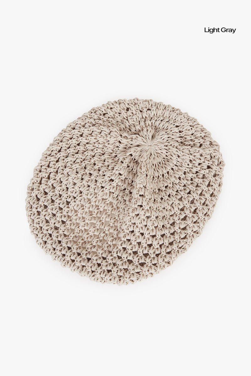 Net hole knit beret